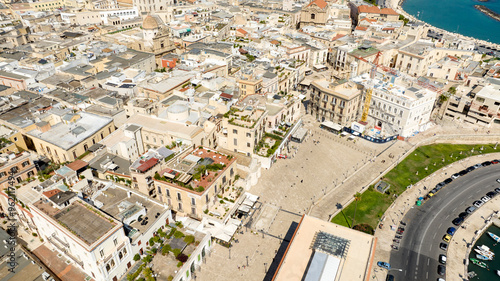 Aerial view of Ferrarese Square in the historic center of Bari, Puglia, Italy. It is one of the most important squares in the old city, called Old Bari. photo