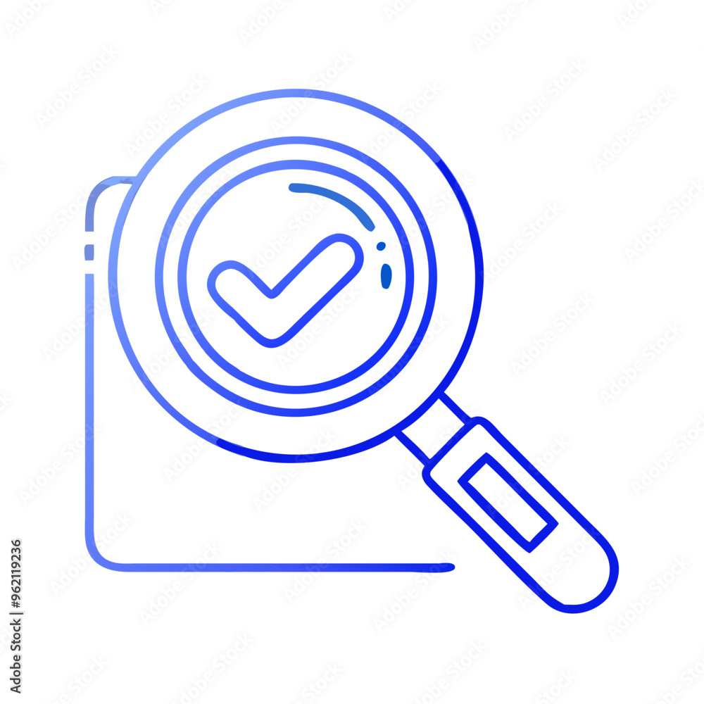 Blue magnifying glass icon, flat design, simple and modern, search and investigation symbol on white background Blue magnifying glass icon, flat design, simple and modern, search and investigation symbol on white background