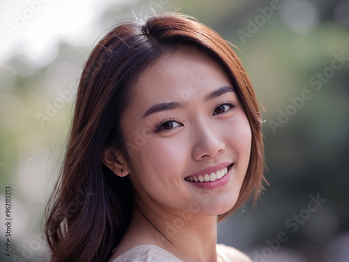 Portrait of a beautiful asian woman smiling photography