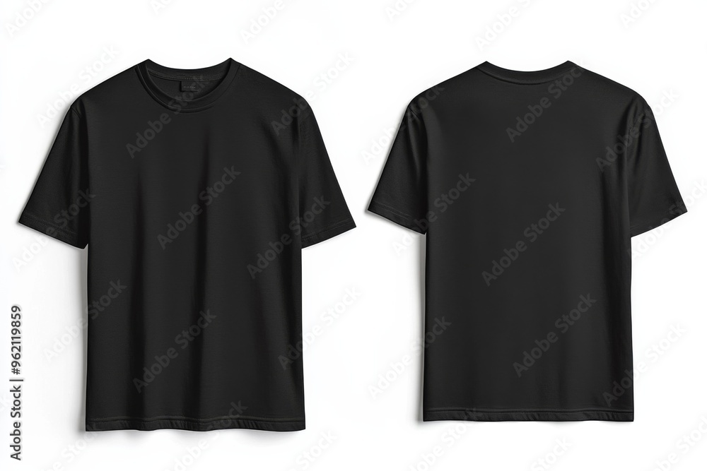 Black Tshirt Mockup Front and Back Isolated created with Generative AI Black Tshirt Mockup Front and Back Isolated created with Generative AI