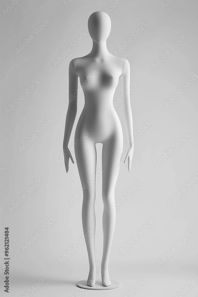 Super slim xs size female mannequin with thin body figure on light studio background. Fashion figure template. Dummy, modern fashion and style. Naked woman mannequin, fashion show Super slim xs size female mannequin with thin body figure on light studio background. Fashion figure template. Dummy, modern fashion and style. Naked woman mannequin, fashion show