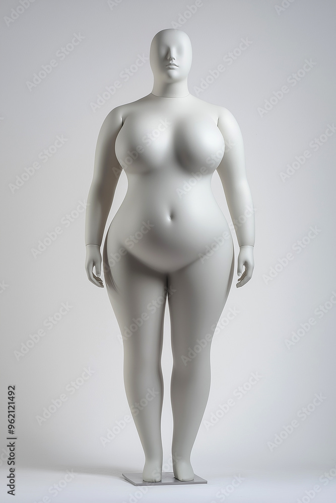 Plus size female mannequin with curvy body figure on light studio background. Plus size fashion figure template. body positivity and feminism concept. XXXL size, overweight female body Plus size female mannequin with curvy body figure on light studio background. Plus size fashion figure template. body positivity and feminism concept. XXXL size, overweight female body