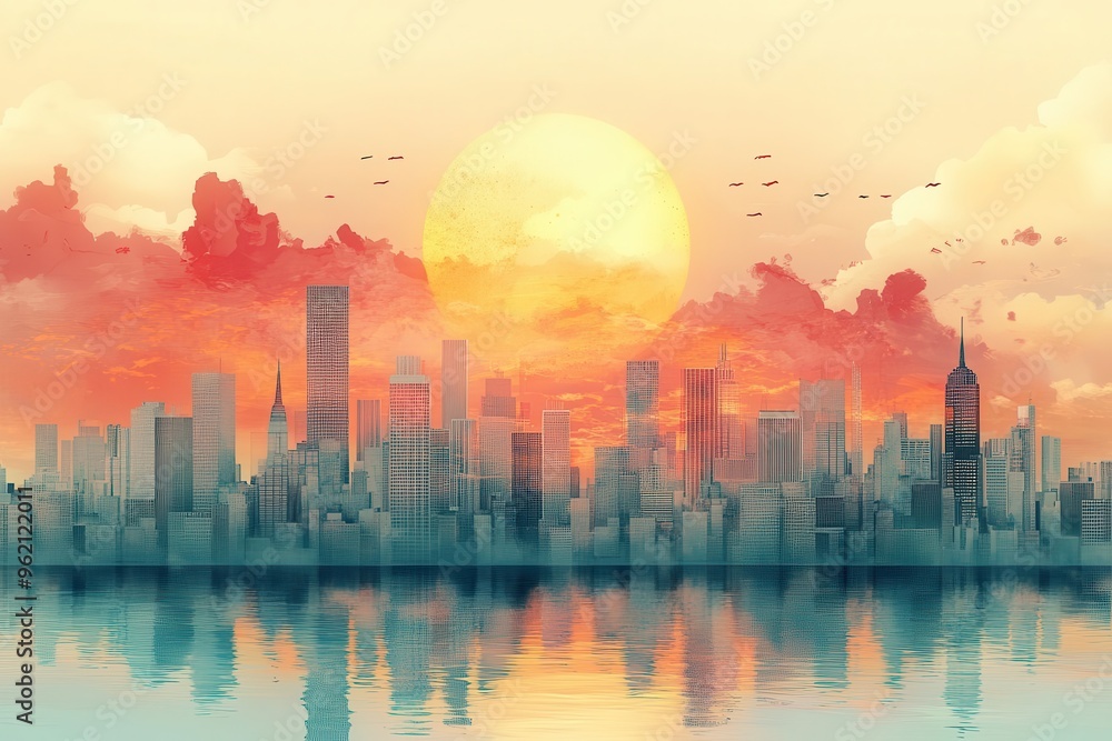 retrofuturistic cityscape with muted pastel hues blending organic shapes and geometric patterns in a nostalgic yet forwardlooking design retrofuturistic cityscape with muted pastel hues blending organic shapes and geometric patterns in a nostalgic yet forwardlooking design