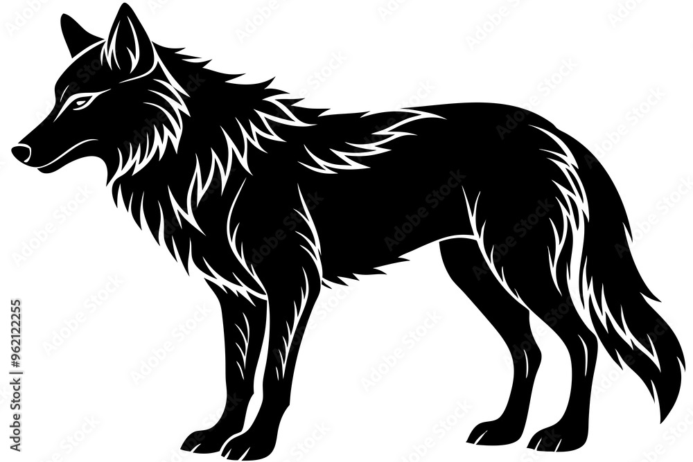 Fototapeta premium black and white wolf