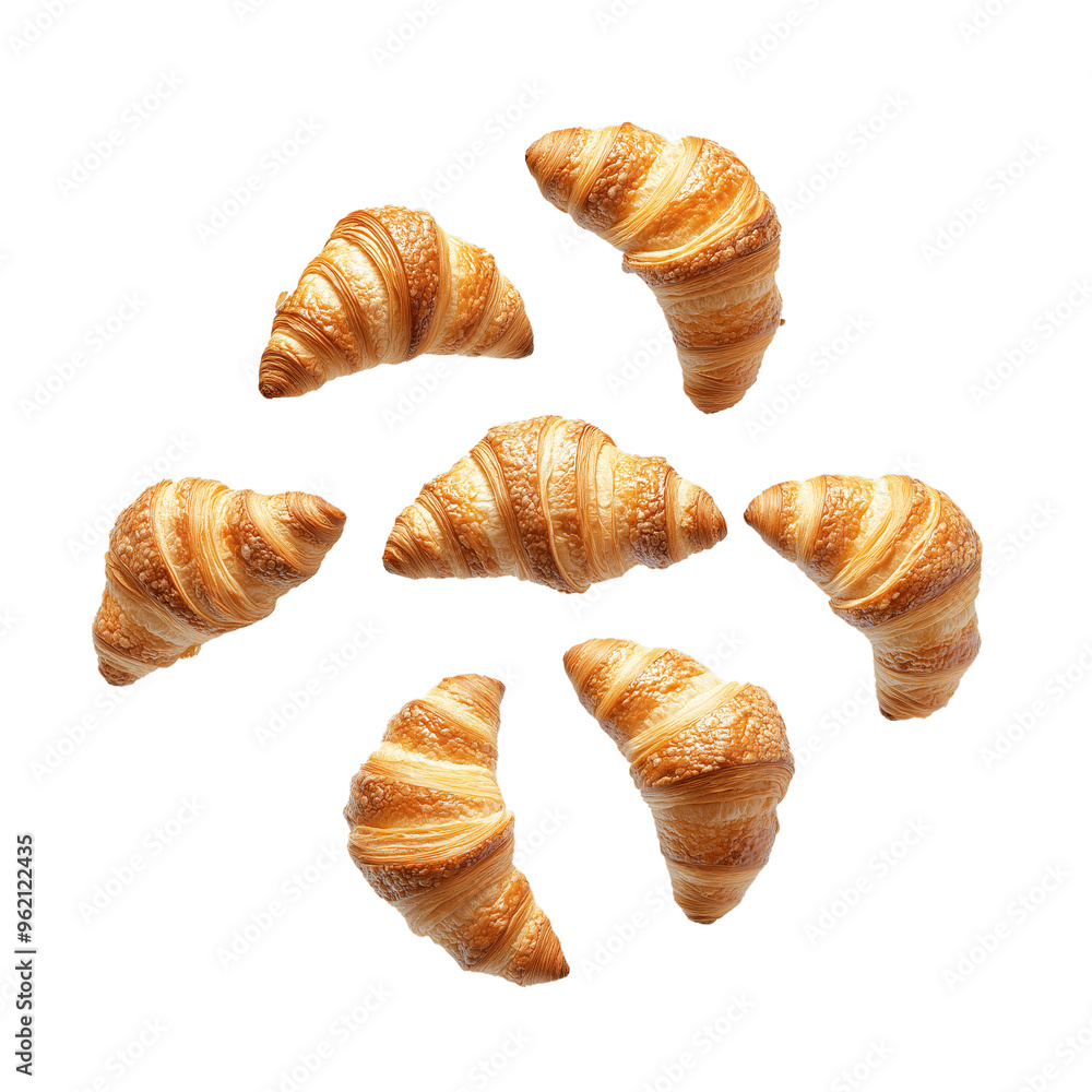 Croissants , Set of fresh and delicious Croissant, in the air isolated on transparent background png Croissants , Set of fresh and delicious Croissant, in the air isolated on transparent background png