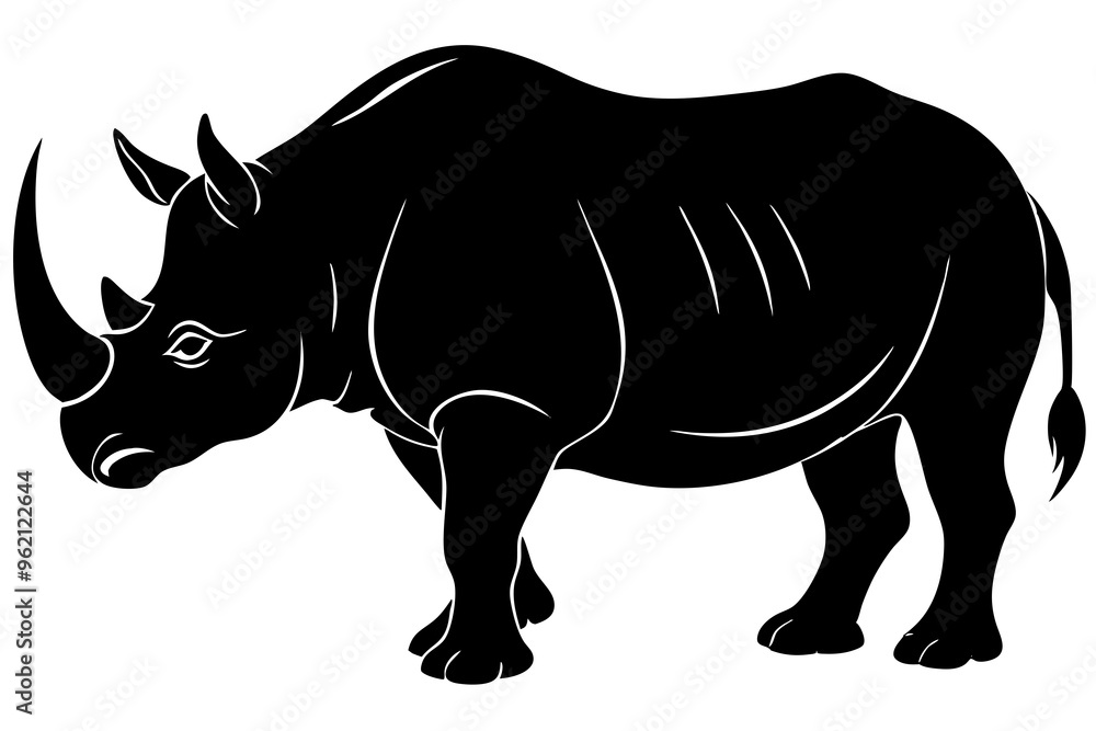 Fototapeta premium rhino on white background