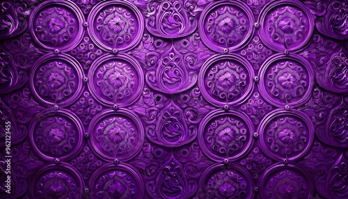 A regal background in plum purple with intricate patterns