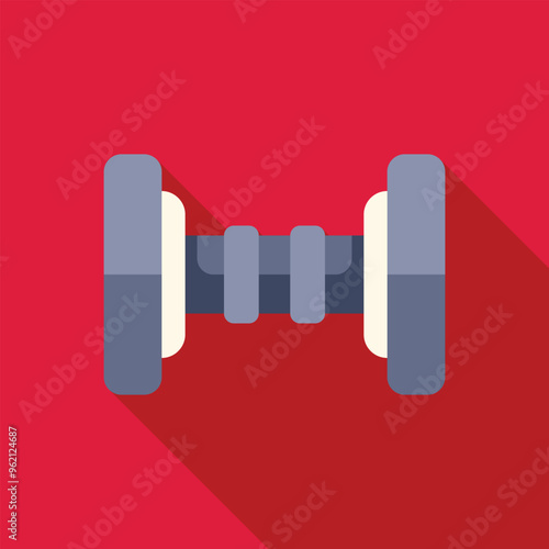 Futuristic electric gyroscope hoverboard with two wheels lying on red background, personal urban transport concept