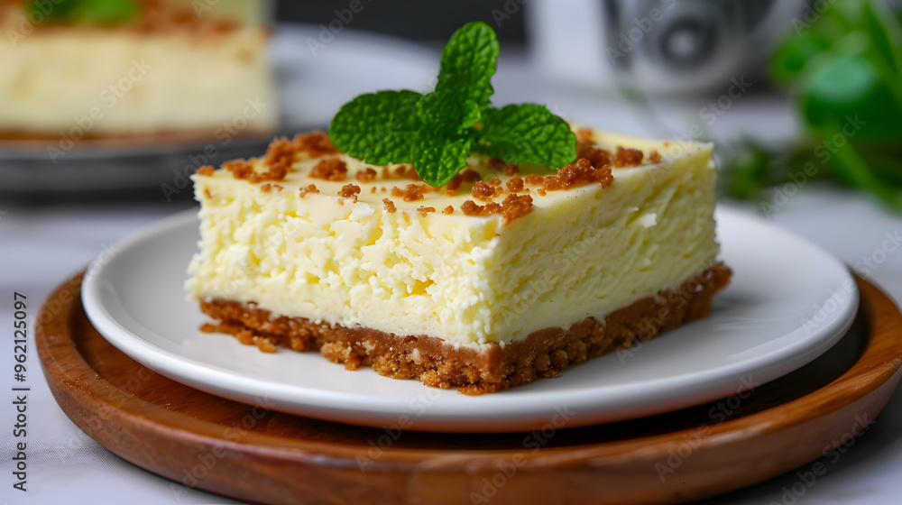 Japanese Matcha Cheesecake Snowy Landscape Colo Japanese Matcha Cheesecake Snowy Landscape Colo