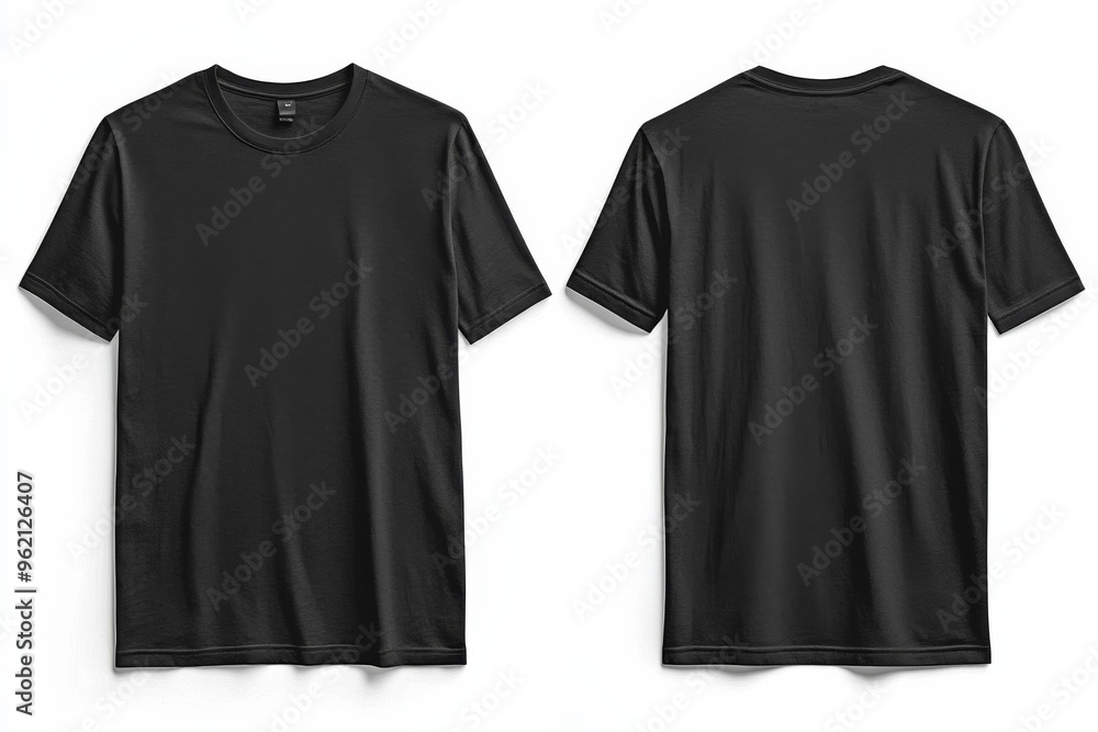 Black Tshirt Mockup Front and Back Isolated created with Generative AI Black Tshirt Mockup Front and Back Isolated created with Generative AI