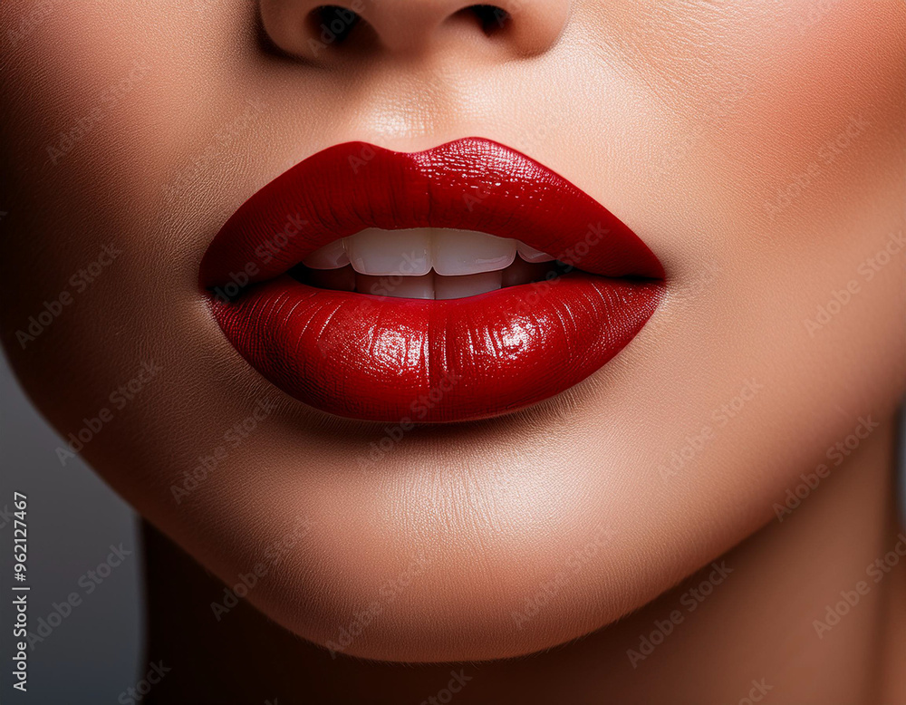 Obraz premium Red women sensual lips, perfect as a decorative or ornamental image