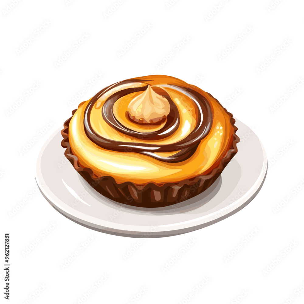 Pastel de Nata 3D Illustration for Portuguese Dessert Menus Pastel de Nata 3D Illustration for Portuguese Dessert Menus