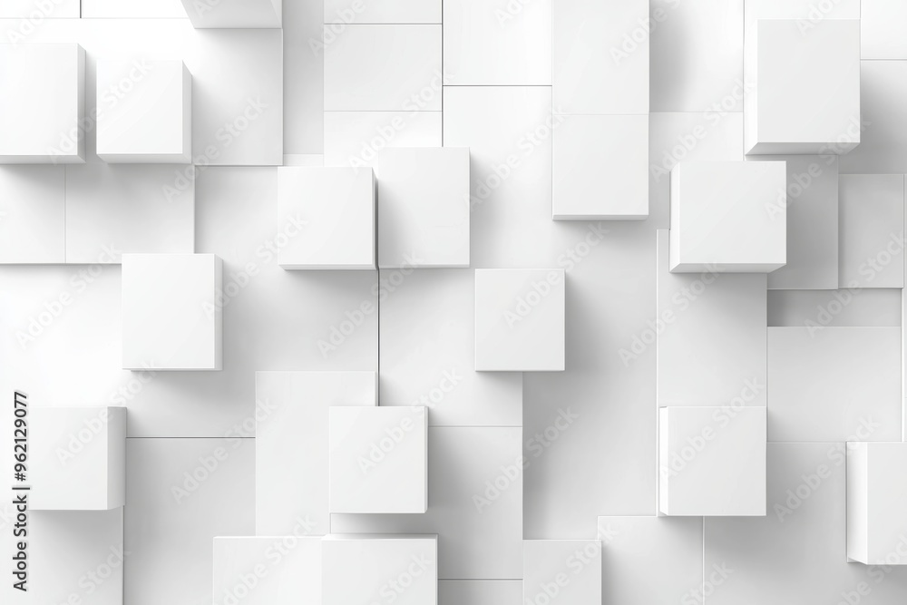 Abstract background with white squares, cubes, and layers in a geometric pattern for modern design. Abstract background with white squares, cubes, and layers in a geometric pattern for modern design.