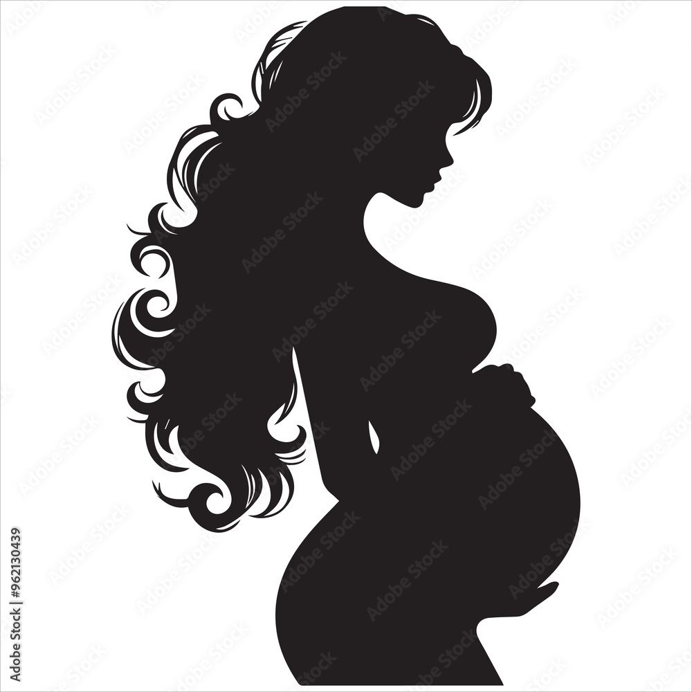 Basic RGB Silhouette Of A Pregnant Woman Collection Isolated On white Background Basic RGB Silhouette Of A Pregnant Woman Collection Isolated On white Background