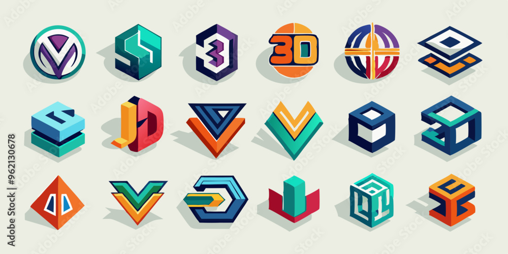 set of abstract geometric shapes set of abstract geometric shapes