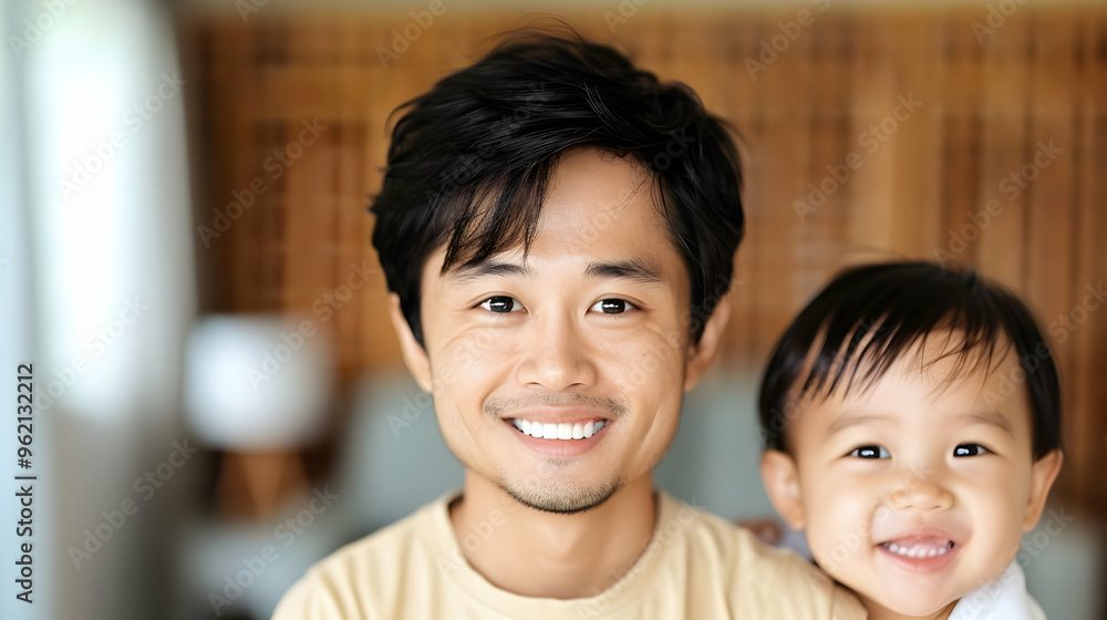 Joyful And Happy Asian Dad Playing With His Little Joyful And Happy Asian Dad Playing With His Little