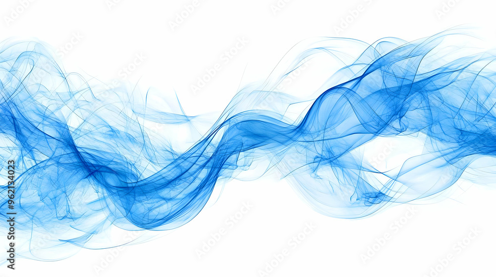 Abstract Blue Smoke Waves Flowing Smoothly on White Background Looping Animation for Design and Presentation Abstract Blue Smoke Waves Flowing Smoothly on White Background Looping Animation for Design and Presentation