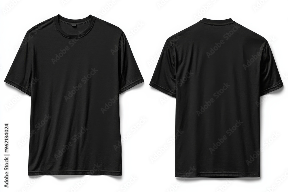 Black Tshirt Mockup Front and Back Isolated created with Generative AI Black Tshirt Mockup Front and Back Isolated created with Generative AI
