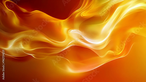 Abstract Background Animation with Wavy Lines in Orange and Yellow Colors