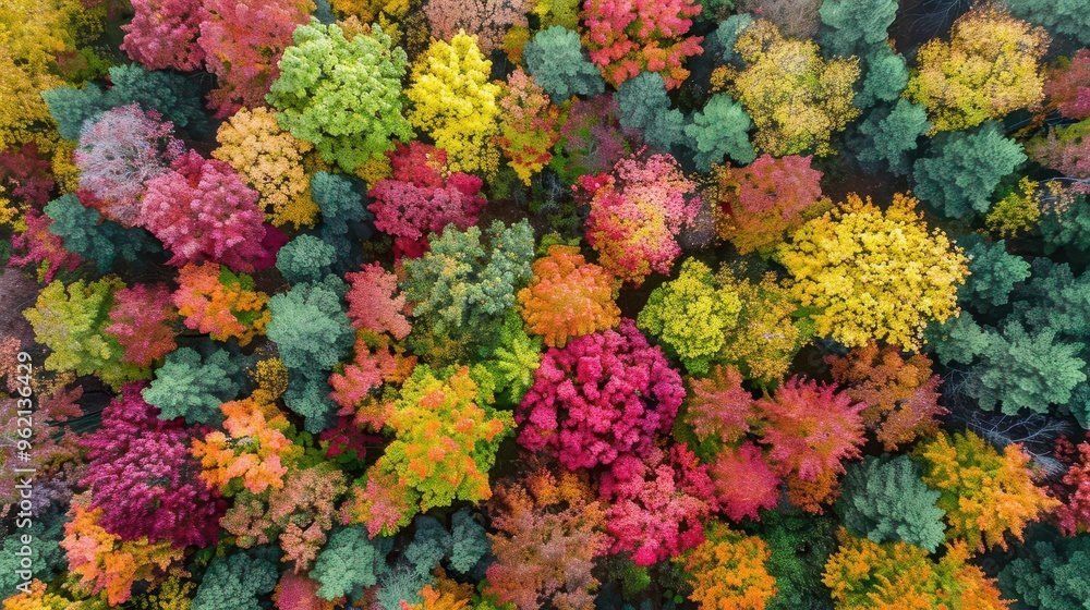 vibrant japanese barberry trees from above lush forest panoramic view colorful autumn foliage aerial perspective vibrant japanese barberry trees from above lush forest panoramic view colorful autumn foliage aerial perspective