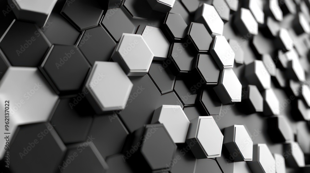 hexagon 3d black and white abstract background hexagon 3d black and white abstract background