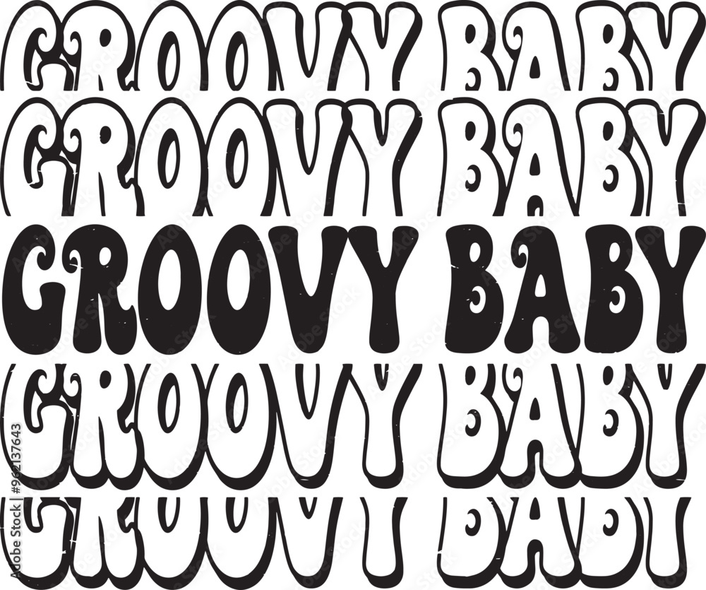 Groovy Baby Hand drawn lettering phrase, Groovy t shirt design, quotes Isolated on white background, Files for Cutting, EPS 10, Black and white saying, Card Design
Groovy Baby Hand drawn lettering phrase, Groovy t shirt design, quotes Isolated on white background, Files for Cutting, EPS 10, Black and white saying, Card Design