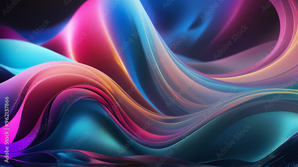 Abstract Background With Waves, 3D Abstract Background Abstract Background With Waves, 3D Abstract Background