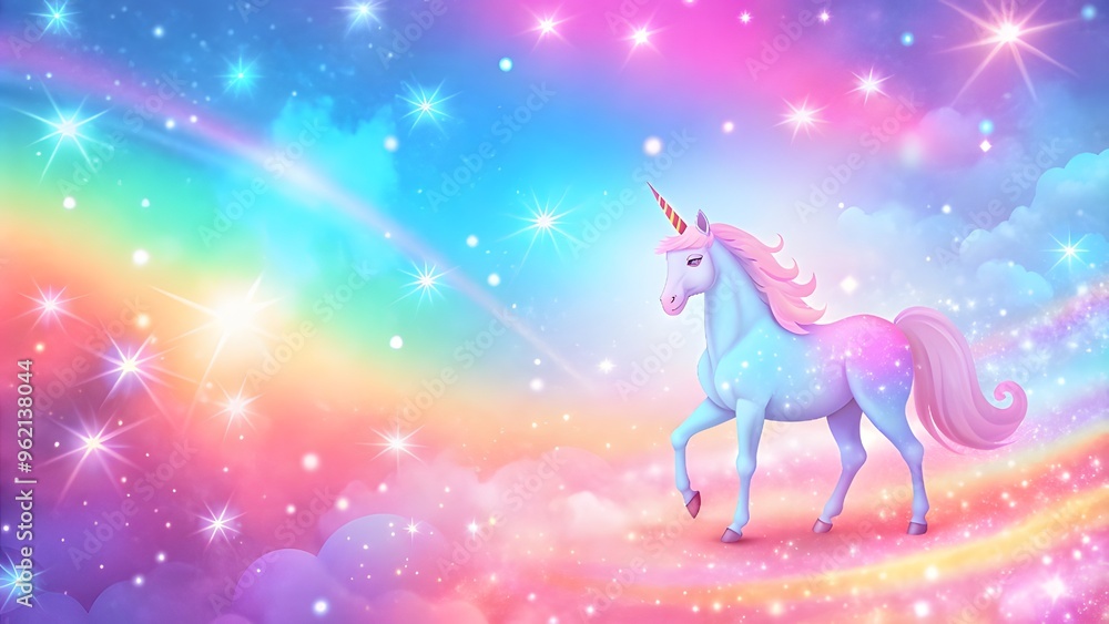 Whimsical pastel rainbow unicorn background shines with sparkling stars against a soft, pink fantasy sky Fairy iridescent gradient backdrop Backgrounds Whimsical pastel rainbow unicorn background shines with sparkling stars against a soft, pink fantasy sky Fairy iridescent gradient backdrop Backgrounds