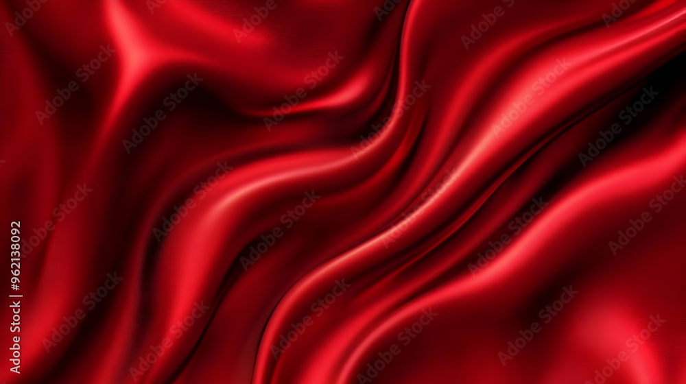 Obraz premium Abstract Red Silk Fabric Waves and Curls Seamless Looping Background Animation
