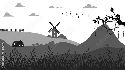 Nature, silhouette, rural area