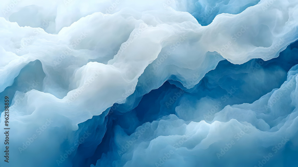 Abstract Blue and White Cloud Formation, Swirling and Flowing Like a Dreamy Landscape, Soft and Tranquil Background Animation Abstract Blue and White Cloud Formation, Swirling and Flowing Like a Dreamy Landscape, Soft and Tranquil Background Animation
