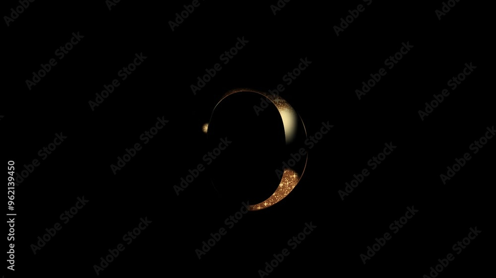 Golden Letter O with golden particles and stars, alphabet, alpha channel Golden Letter O with golden particles and stars, alphabet, alpha channel