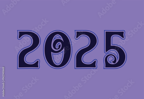 Happy New Year 2024 Design Blue Abstract Realistic Decoration Vector Illustration