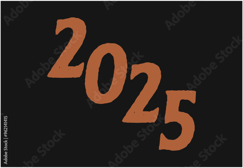 Happy New Year 2024 Design Brown Realistic Decoration Abstract Vector Illustration With Black Background