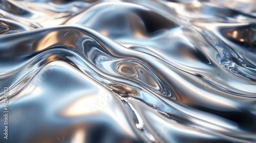 A shiny silver surface with a wave pattern.