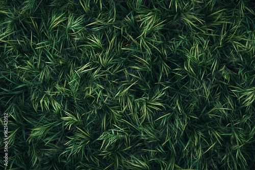 Top View of Green Grass Texture, Seamless Pattern. AI generated illustration