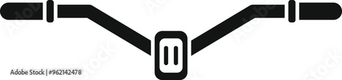 Simple vector icon of a motorcycle handlebar with a speedometer showing three gears
