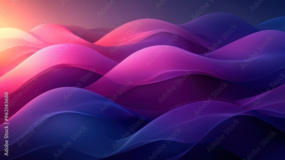 Obraz premium A purple and blue wave with a pink and blue background