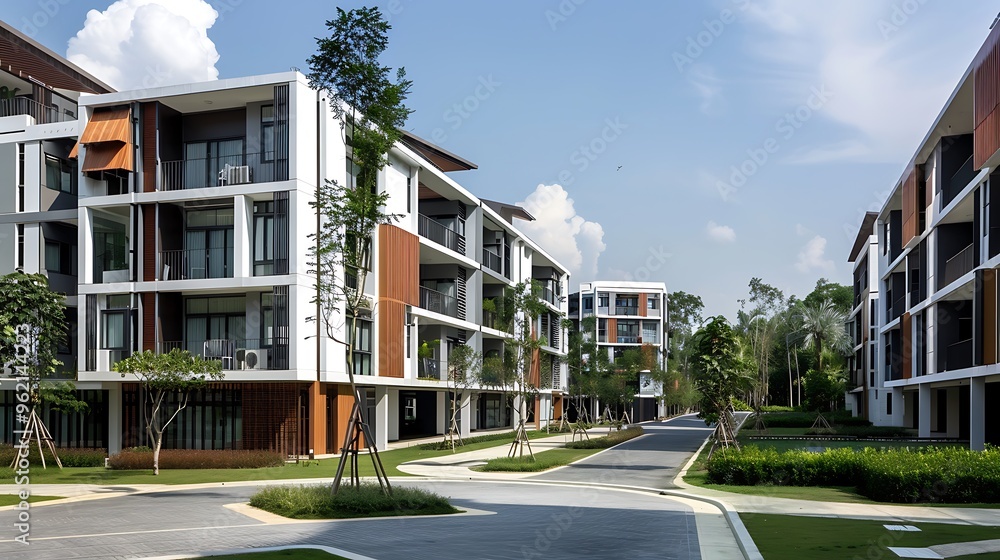 Modern condominium complex designed specifically for elderly residents ...