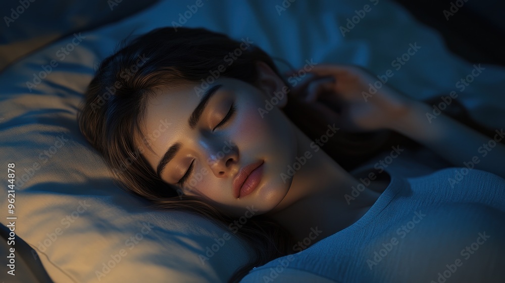 woman with a sleeping problem finally sleep after long tired day woman with a sleeping problem finally sleep after long tired day
