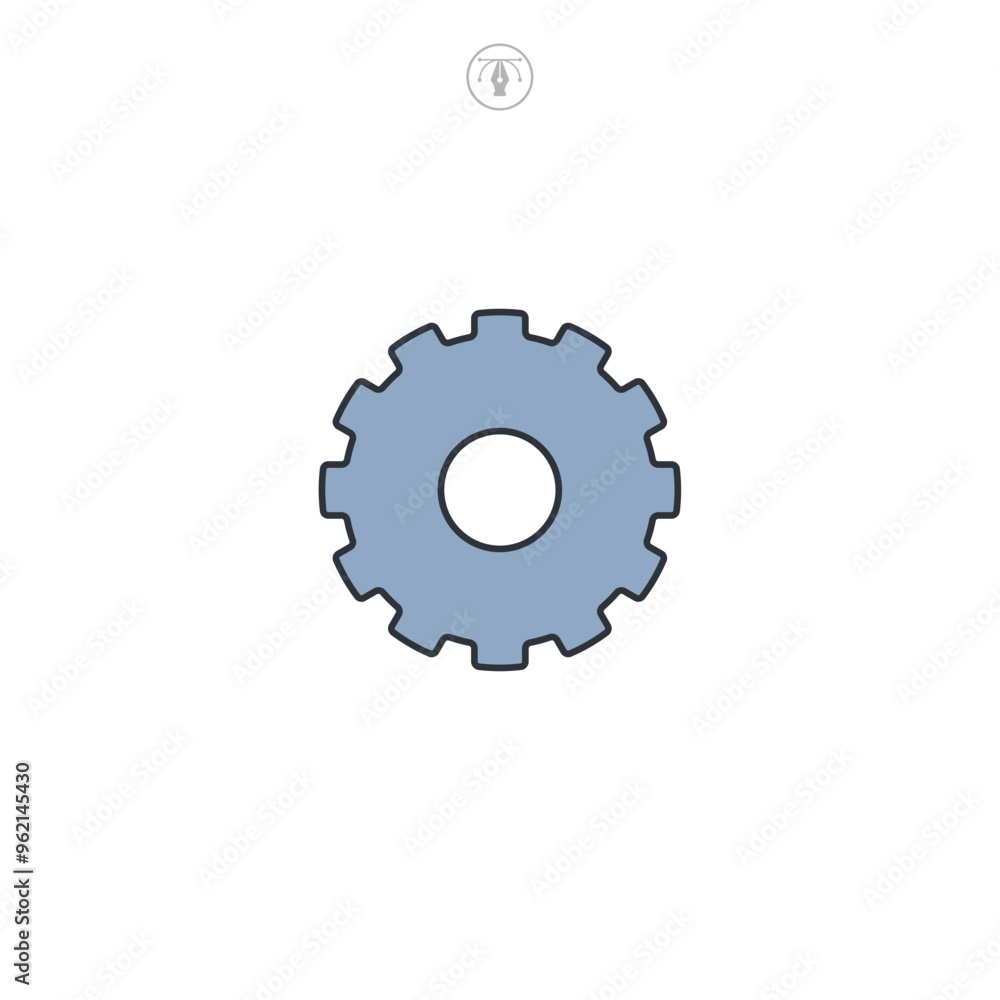Gear setting icon symbol vector illustration isolated on white background Gear setting icon symbol vector illustration isolated on white background