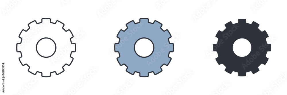 Gear setting icon symbol vector illustration isolated on white background Gear setting icon symbol vector illustration isolated on white background