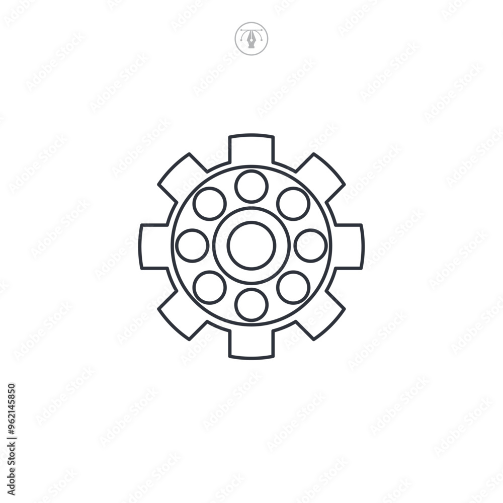 Sprocket icon symbol vector illustration isolated on white background Sprocket icon symbol vector illustration isolated on white background