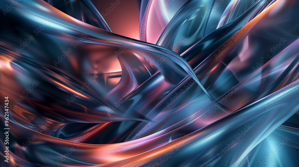 Colorful abstract swirls of translucent materials illuminated by soft light create a mesmerizing pattern in a dynamic display of colors Colorful abstract swirls of translucent materials illuminated by soft light create a mesmerizing pattern in a dynamic display of colors