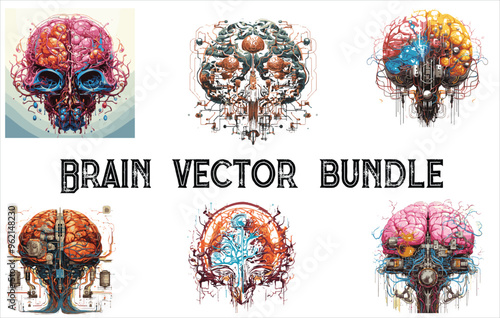 Obraz na płótnie Brain vector bundel, vector bundle w salonie