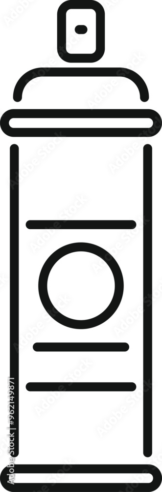 Simple and bold line drawing of a spray paint can, representing art, graffiti, and creative expression Simple and bold line drawing of a spray paint can, representing art, graffiti, and creative expression