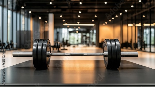 Barbell Weights In Modern Gym Interior