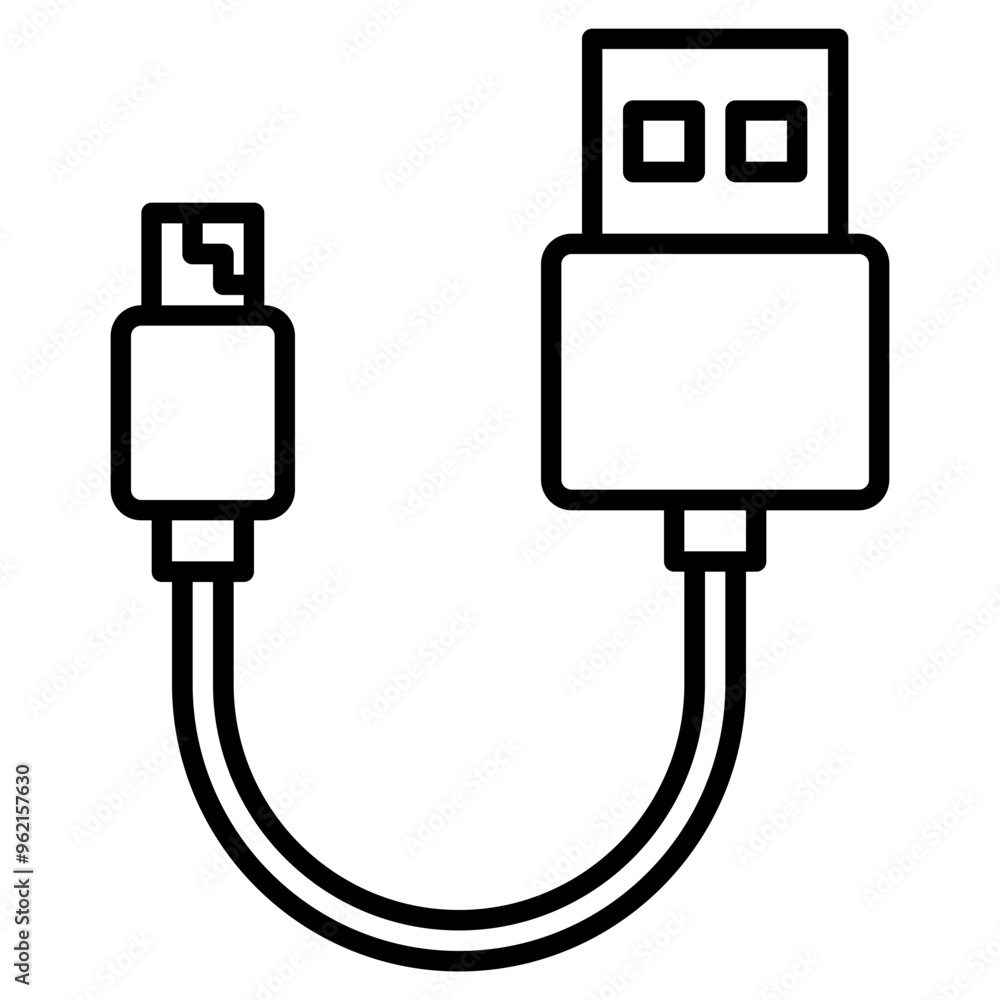 usb cable line icon
usb cable line icon