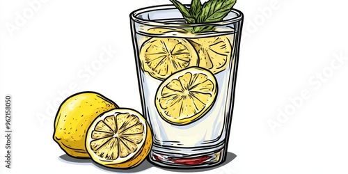 Refreshing lemon mint water