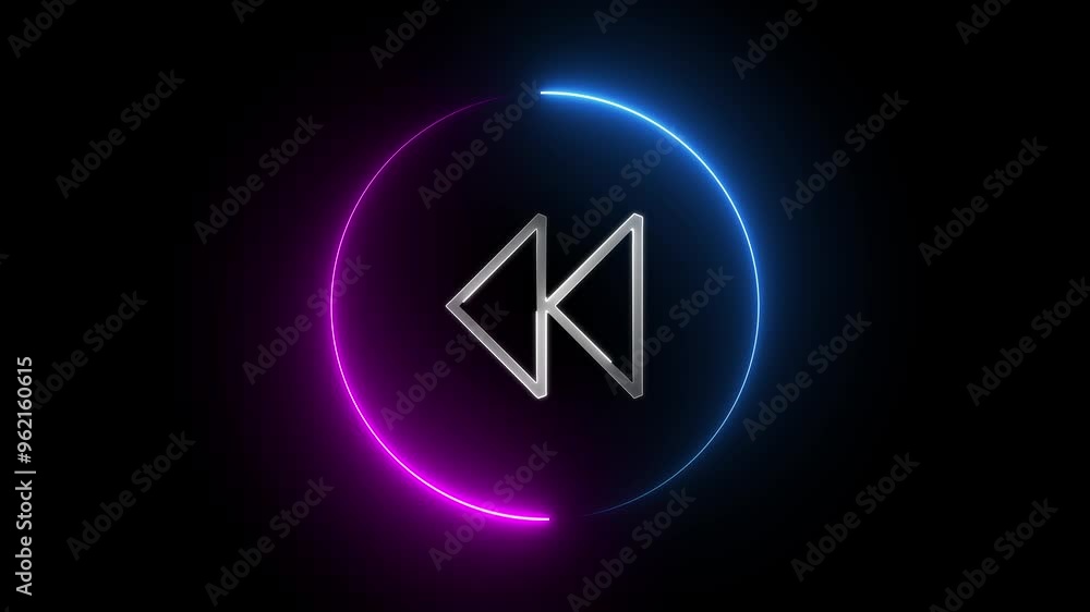 glowing neon arrow circle animation on black background glowing neon arrow circle animation on black background